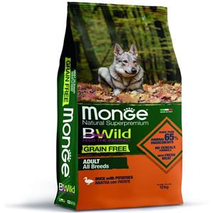 Monge Bwild Grain Free All Breeds Adult Anatra e Patate 12 kg Per Cani