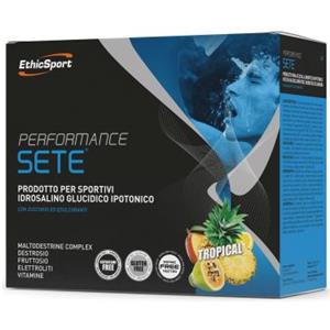 ETHICSPORT PERFORMANCE SETE GLUTEN FREE 14 buste da 22 gr - Gusto TROPICAL - Idratante forte con apporto energetico continuo