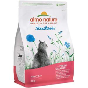 Almo Nature crocchette funzionali Adult Sterilised con Salmone e riso 2 kg - Croccantini per gatti - 1° ORDINE? fino al 20% di sconto
