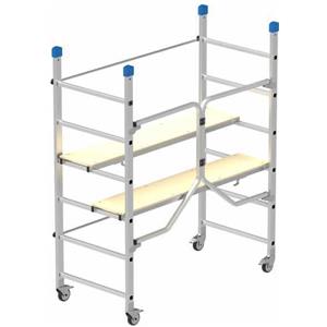 Marchetti Dinamico - Trabattello in alluminio - Pieghevole - 2 semiripiani - Altezza 1.88m