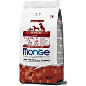 MONGE CANE CROCCHETTA ALL BREEDS ADULTO AGNELLO, RISO E PATATE 2,5 KG