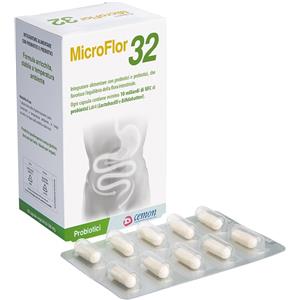 CEMON SRL MICROFLOR 32 60 CAPSULE 366 MG NO FRIGO FORMULA ARRICCHITA STABILE A TEMPERATURA AMBIENTE