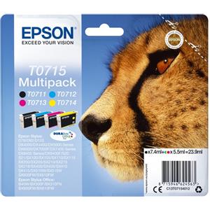 EPSON Multipack Epson nero / ciano / magenta / giallo C13T07154012 T0715 4 cartucce: T0711 + T0712 + T0713 + T0714