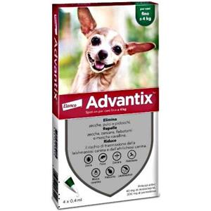 ELANCO ADVANTIX SPOT-ON 4 PIPETTE DA 0 A 4 KG CANE SCADENZA 11-2027