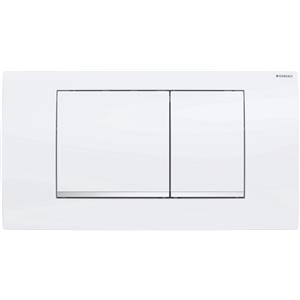 Geberit placca di comando bianco lucido - cromato doppio tasto Twinline30