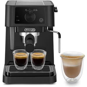 De'Longhi STILOSA Macchina da Caffè Manuale Espresso e Cappuccino, Polvere e Cialde ESE, 1L, 1100W, Nero (EC235.BK)