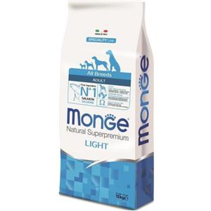 Monge Natural Superpremium Light per Cane Adult All Breeds con Salmone e Riso da 12 kg