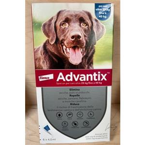ELANCO ADVANTIX SPOT ON 6 PIPETTE CANI OLTRE 25 KG - 25-40 KG SCAD. 03-2030