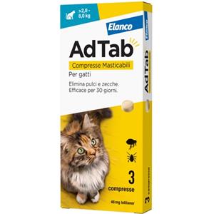 ELANCO ITALIA SpA Elanco Adtab Per Gatti Da 2 A 8 kg 3 Compresse Masticabili 48 mg