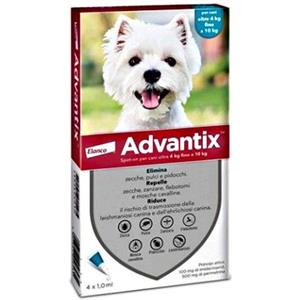 ELANCO ADVANTIX SPOT-ON 4 PIPETTE DA 4 A 10 KG CANE SCADENZA 05-2030