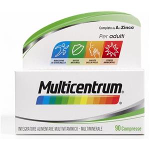 GLAXOSMITHKLINE C.HEALTH.SRL Multicentrum Integratore Multivitaminico Multiminerale Vitamina B6 C Calcio Adulti 90 Compresse