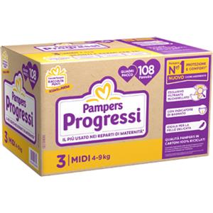 FATER SpA Pannolini Tg.3 Midi Pampers Progressi Quadri 108 pezzi