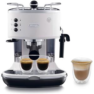 De'longhi DeLonghi ECO 311.W Libera installazione Manuale Macchina per espresso 1.4L 2tazze Nero, Acciaio inossidabile, Bianco