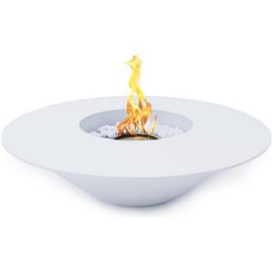 Divina Fire Camino a bioetanolo braciere da giardino tondo per esterno SANTORINI Bianco d.60