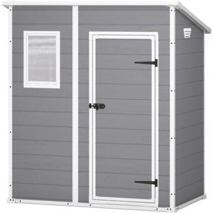 Keter Manor Pent grigio - Casetta da giardino - Con finestra frontale - 183.5x111x200.5 cm