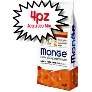 MONGE CANE CROCCHETTA ALL BREEDS ADULTO ANATRA, RISO E PATATE 12 KG PREZZO A CONFEZIONE