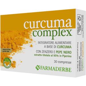 Farmaderbe - Curcuma Complex Integratore Alimentare Digestione E Regolarità Confezione 30 Compresse