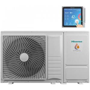 Hisense Pompa di calore monoblocco reversibile monoventola Aria-Acqua 7 KW R32 Hisense Hi-Therma AHZ-044HCDS1 con comando per controllo remoto a filo Touch HSXM-FE01 per riscaldamento / raffrescamento - Primo avviamento incluso
