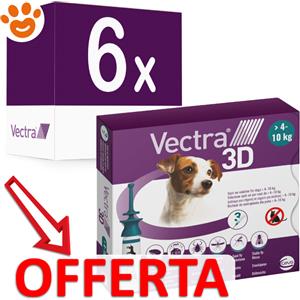 Ceva Vectra 3D Dog Verde (4-10kg) - Offerta [PREZZO A CONFEZIONE] Quantità minima 6, Confezione da 3 Pipette