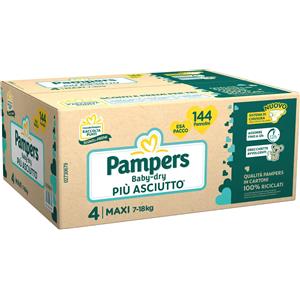 PAMPERS Pannolini Pampers Baby-Dry EsaPack - Taglia 4 - 7-18 Kg - 144 Pezzi
