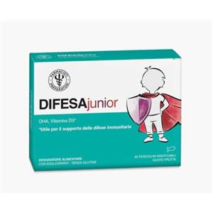 Unifarco spa Laboratorio farmacisti preparatori DIFESA Junior 45 Gelatine pesciolini con vitamina d3 e dha