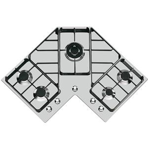 FOSTER Piano Cottura a Gas Angolare, 5 Fuochi, 83 cm, Acciaio Inossidabile - 7038 052