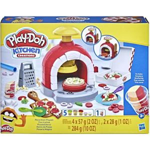 HASBRO ITALY Srl Play-Doh Stamp N Top Pizza Set - Forno Giocattolo con 6 Colori di Pasta Modellabile e 25 Condimenti Finti