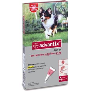Advantix - Antiparassitario Spot On per Cani 10-25 Kg Confezione 4 Pipette