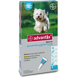 Advantix - Antiparassitario Spot On per Cani 4-10 Kg Confezione 4 Pipette