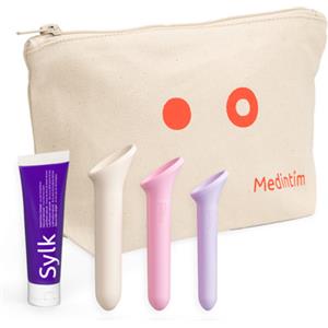 Vagiwell - Dilatatori Vaginali Large Confezione 3 Pezzi + Beauty Case In Cotone e Gel Lubrificante Sylk 50 Ml
