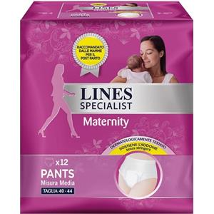 FATER SpA Lines Specialist Maternity - mutande assorbenti post parto taglia Media - 12 pezzi