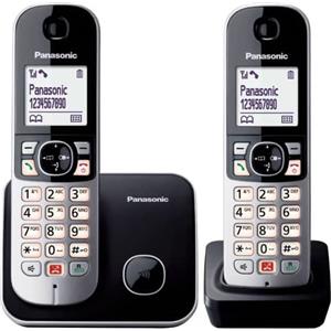Panasonic Telefono Cordless Duo DECT con Vivavoce colore Nero - KX-TG6852JTB
