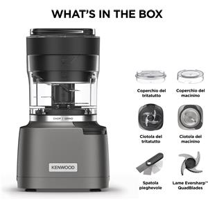 Kenwood Duo Prep Tritatutto e macinino 2in1, potenza 800W Lame Quadblades