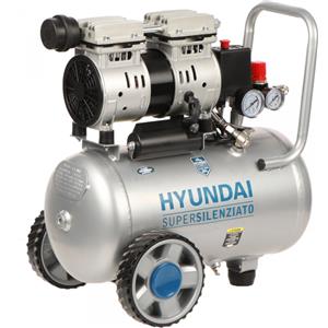 Hyundai 4J-750-24L - Compressore aria elettrico silenziato oilless 24 lt - motore 1 HP
