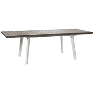Keter Tavolo Da Esterno Allungabile A 240 Cm Effetto Legno E Gambe Bianche Keter Harmony Cappuccino