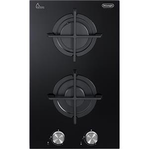 De Longhi Piano Cottura 2 Fuochi a Gas 30 cm Vetroceramica colore Nero - NSL 230 NC