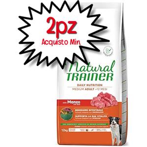 TRAINER NATURAL CANE MEDIUM ADULT MANZO E RISO 12 KG [PREZZO A CONFEZIONE - acquisto min. 2 confezioni]