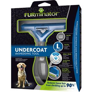 FURminator Strumento di Deshedding del Sottopelo per Rimuovere il Pelo Morto per Cani di Taglia L a Pelo Lungo
