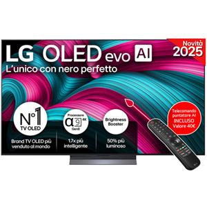 LG OLED evo AI OLED65C55LA TV Serie C5 65'' 4K, α9 Gen8, Brightness Booster, 40W, 4 HDMI, VRR 144Hz, Smart TV WebOS 25