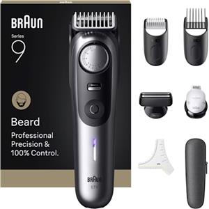 Braun BeardTrimmer 9 BT9520 regolabarba Batteria 52 2cm Nero e Grigio