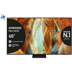 Samsung Neo QLED AI TV 65'' QE65QN70FAUXZT 4K Mini LED, Processore NQ4 AI Gen2, 4K AI Upscaling, Motion Xcelerator 144Hz, Neo Quantum HDR, OTS Lite, AirS