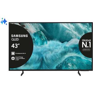 Samsung QLED AI TV 43'' QE43Q7FAAUXZT 4K, Processore Q4 AI, 4K Upscaling, Color Booster Pro, OTS Lite, Slim Look Design, Vision AI Smart TV, 2025