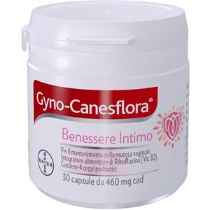 BAYER SPA GYNO-CANESFLORA 30 CAPSULE USO ORALE Integratore alimentare per il benessere intimo femminile e il mantenimento della flora vaginale, con Vitamina B2 e lactobacilli