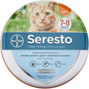 Bayer Seresto Gatti Collare 1,25g+0,56g: Protezione 8 Mesi Pulci e Zecche