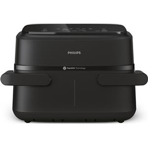Philips Serie 1000 Airfryer con cestello flessibile/doppio, friggitrice ad aria da 7.1L, 10 metodi di cottura, App per ricette NA150/00