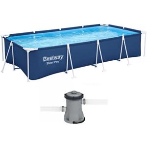 Bestway Steel Pro 56424 - 400x211x81 cm - Piscina fuori terra + Pompa filtro 16 W
