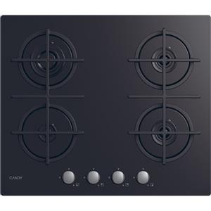 Candy Piano Cottura a Gas Da Incasso Candy Moderna Gas on Glass CVG6B Nero 59 cm 4 Fuochi