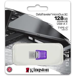 KINGSTON TECHNOLOGY Pendrive Kingston DataTraveler microDuo 3C 128 GB USB A 3.2 Viola