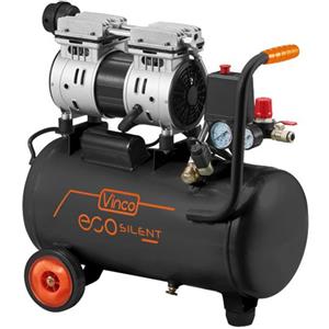 VINCO Compressore ad aria Eco Silent 24 lt 750 W oil-less bicilindrico
