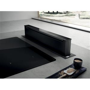 ELICA Cappa Downdraft, Linea PANDORA GME BL/A/90, Motore Esterno, 90 cm, Classe Energetica C, Nero + Vetro Nero - PRF0120981